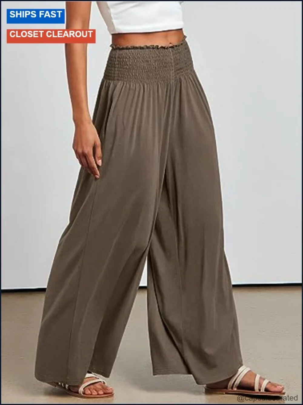 Wide Leg High Waisted Palazzo Pants with Pockets